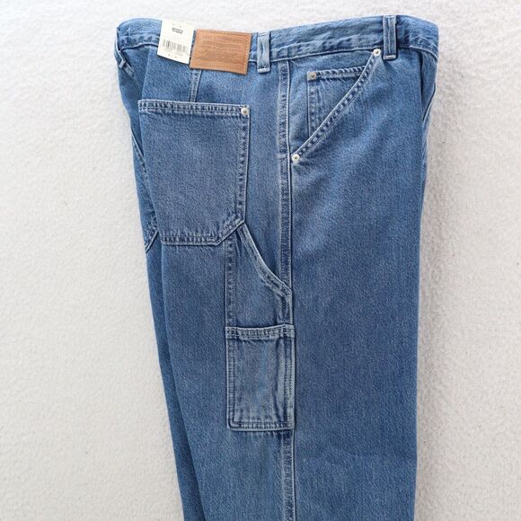 Levi's Loose Fit Jeans Women's 30 Blue Utility Dad Mid Rise Straight Leg Big E - Picture 9 of 13